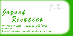 jozsef risztics business card